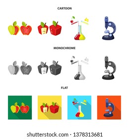 Vector design of test and synthetic icon. Set of test and laboratory stock symbol for web.