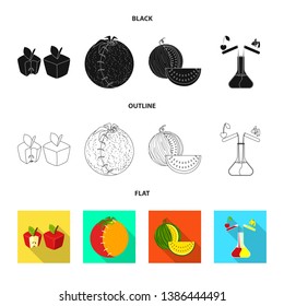 Vector design of test and synthetic icon. Set of test and laboratory vector icon for stock.