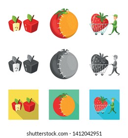 Vector design of test and synthetic icon. Collection of test and laboratory stock vector illustration.