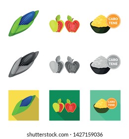 Vector design of test and synthetic icon. Set of test and laboratory stock vector illustration.