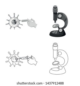 Vector design of test and synthetic icon. Set of test and laboratory stock vector illustration.