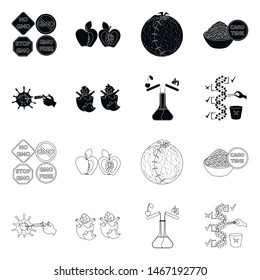 Vector design of test and synthetic icon. Collection of test and laboratory stock symbol for web.