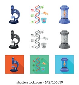 Vector design of test and synthetic logo. Collection of test and laboratory stock symbol for web.