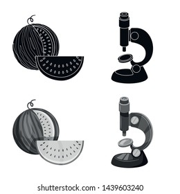 Vector design of test and synthetic logo. Collection of test and laboratory stock vector illustration.