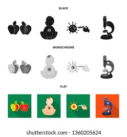 Vector design of test and synthetic sign. Collection of test and laboratory stock symbol for web.