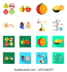 Vector design of test and synthetic sign. Collection of test and laboratory vector icon for stock.