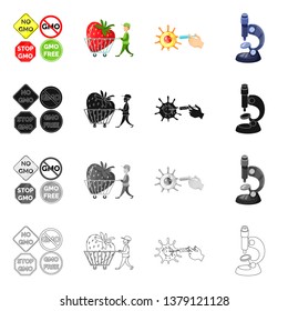 Vector design of test and synthetic sign. Collection of test and laboratory stock vector illustration.
