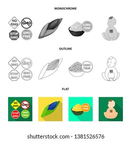 Vector design of test and synthetic sign. Set of test and laboratory stock vector illustration.