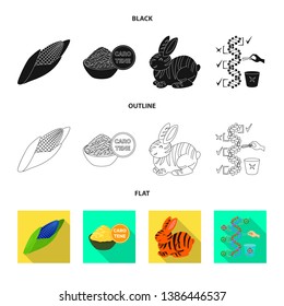 Vector design of test and synthetic sign. Set of test and laboratory stock vector illustration.