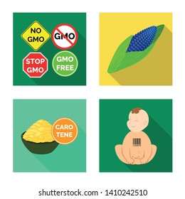 Vector design of test and synthetic sign. Set of test and laboratory stock vector illustration.