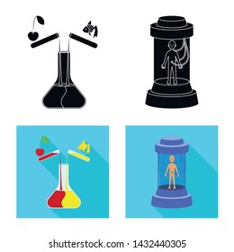 Vector design of test and synthetic sign. Collection of test and laboratory stock vector illustration.
