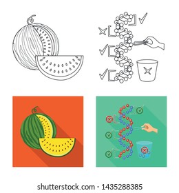 Vector design of test and synthetic sign. Collection of test and laboratory stock vector illustration.