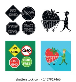 Vector design of test and synthetic sign. Set of test and laboratory stock vector illustration.