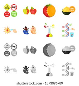 Vector design of test and synthetic symbol. Set of test and laboratory stock symbol for web.