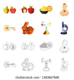 Vector design of test and synthetic symbol. Collection of test and laboratory stock vector illustration.