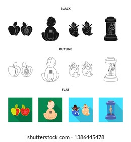 Vector design of test and synthetic symbol. Set of test and laboratory stock symbol for web.