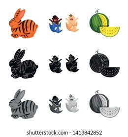 Vector design of test and synthetic symbol. Set of test and laboratory vector icon for stock.
