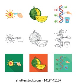 Vector design of test and synthetic symbol. Set of test and laboratory vector icon for stock.