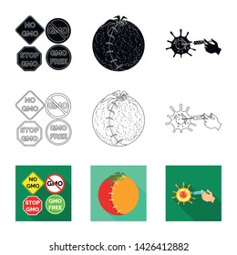 Vector design of test and synthetic symbol. Set of test and laboratory stock vector illustration.