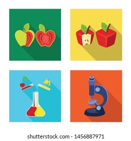 Vector design of test and synthetic symbols. Set of test and laboratory stock vector illustration.