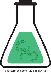 diseño vectorial del tubo de ensayo que contiene líquido tóxico. líquido sucio. ilustración vectorial