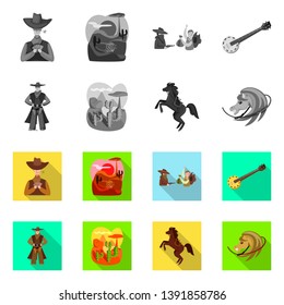 Vector design of texas and history icon. Set of texas and culture stock vector illustration.