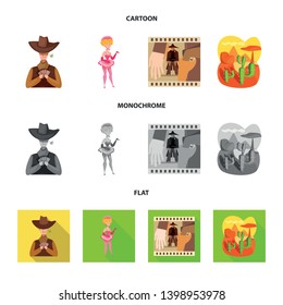 Vector design of texas and history icon. Collection of texas and culture stock vector illustration.