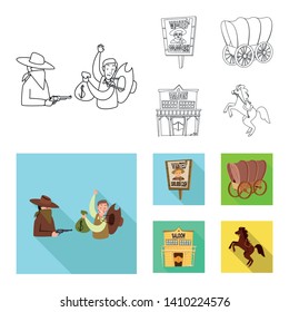 Vector design of texas and history icon. Collection of texas and culture stock vector illustration.