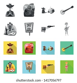 Vector design of texas and history icon. Set of texas and culture stock vector illustration.