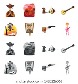 Vector design of texas and history icon. Collection of texas and culture vector icon for stock.