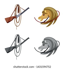 Vector design of texas and history icon. Set of texas and culture stock vector illustration.
