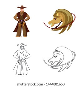 Vector design of texas and history icon. Collection of texas and culture stock symbol for web.