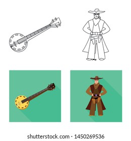 Vector design of texas and history icon. Set of texas and culture stock vector illustration.