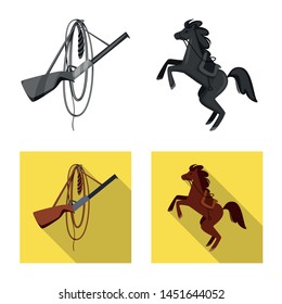 Vector design of texas and history icon. Collection of texas and culture vector icon for stock.