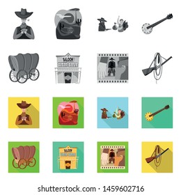 Vector design of texas and history icon. Set of texas and culture vector icon for stock.