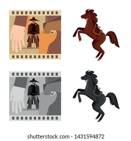 Vector design of texas and history sign. Collection of texas and culture stock vector illustration.