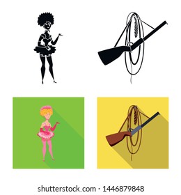 Vector design of texas and history symbol. Set of texas and culture stock vector illustration.