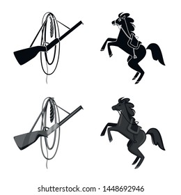 Vector design of texas and history symbol. Collection of texas and culture vector icon for stock.