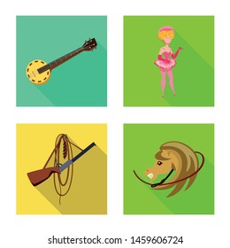 Vector design of texas and history symbol. Set of texas and culture vector icon for stock.