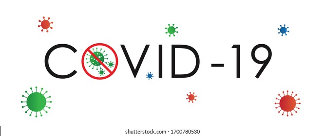 Vektorillustration-Design-Text covid-19 Coronavirus-Konzept auf weißem Hintergrund