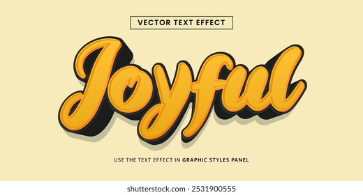 Vector design text effect, joyful text cartoon style