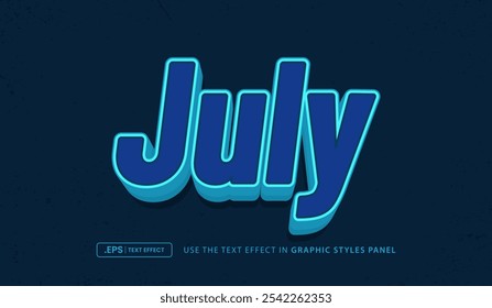 Vector design text effect, july text effect