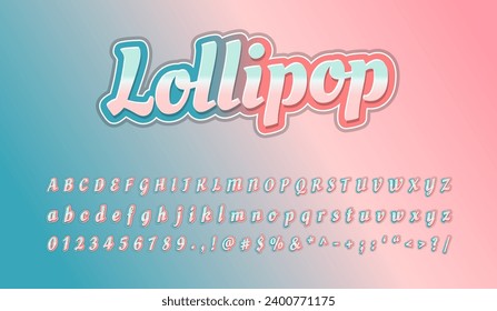 Efecto de texto de diseño de vectores, estilo de texto de lollipop
