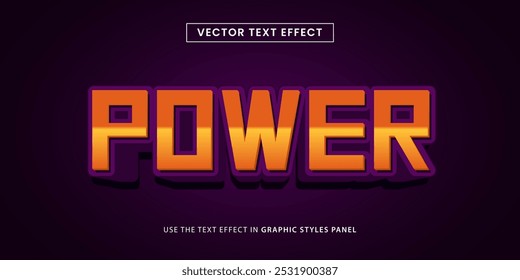 Vector design text effect, power text style mockup concept