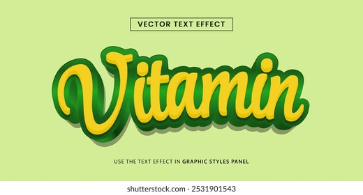 Vector design text effect, vitamin text style