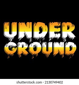 vector design text lettering under ground stylish for t shirt label and other