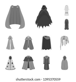 Vector design of textile and cloth icon. Set of textile and clothing vector icon for stock.