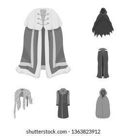 Vector design of textile and cloth logo. Collection of textile and clothing vector icon for stock.