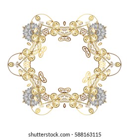 Vector design for textile, wallpaper, fabric, wrapping paper. White and light and white simple Christmas pattern - varied Xmas snowflakes with dots. Happy New Year winter background.