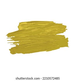 Textura de diseño vectorial de pintura acrílica con un trazo de pincel dorado. Diseño artístico para el título, logotipo y banner. Ilustración del vector
